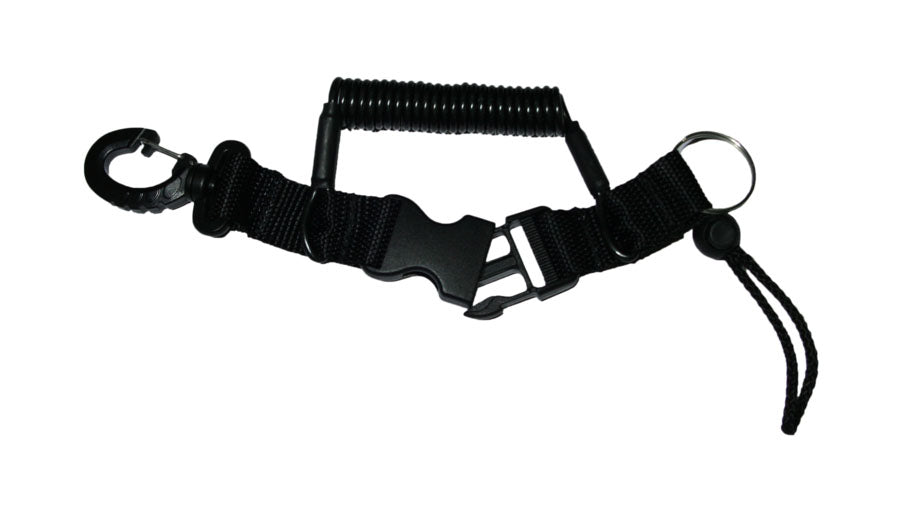 XS Scuba 130cm Coiled Lanyard with Snap Clip/Split Ring - CL01