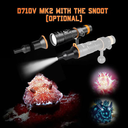 OrcaTorch D710V MK2 Diving Flashlight for Underwater Photography
