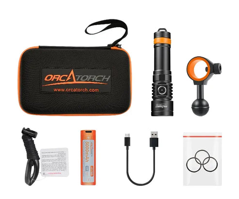 OrcaTorch D710V MK2 Diving Flashlight for Underwater Photography