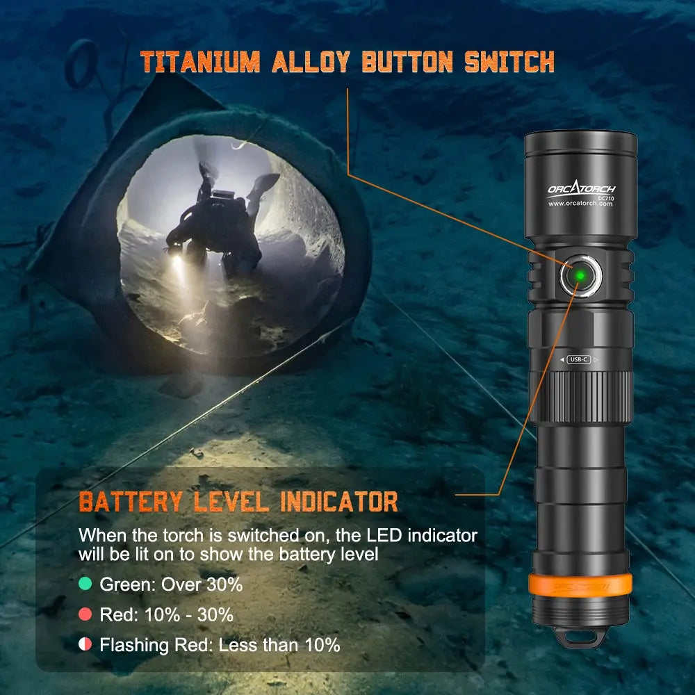 OrcaTorch DC710 Scuba Dive Light